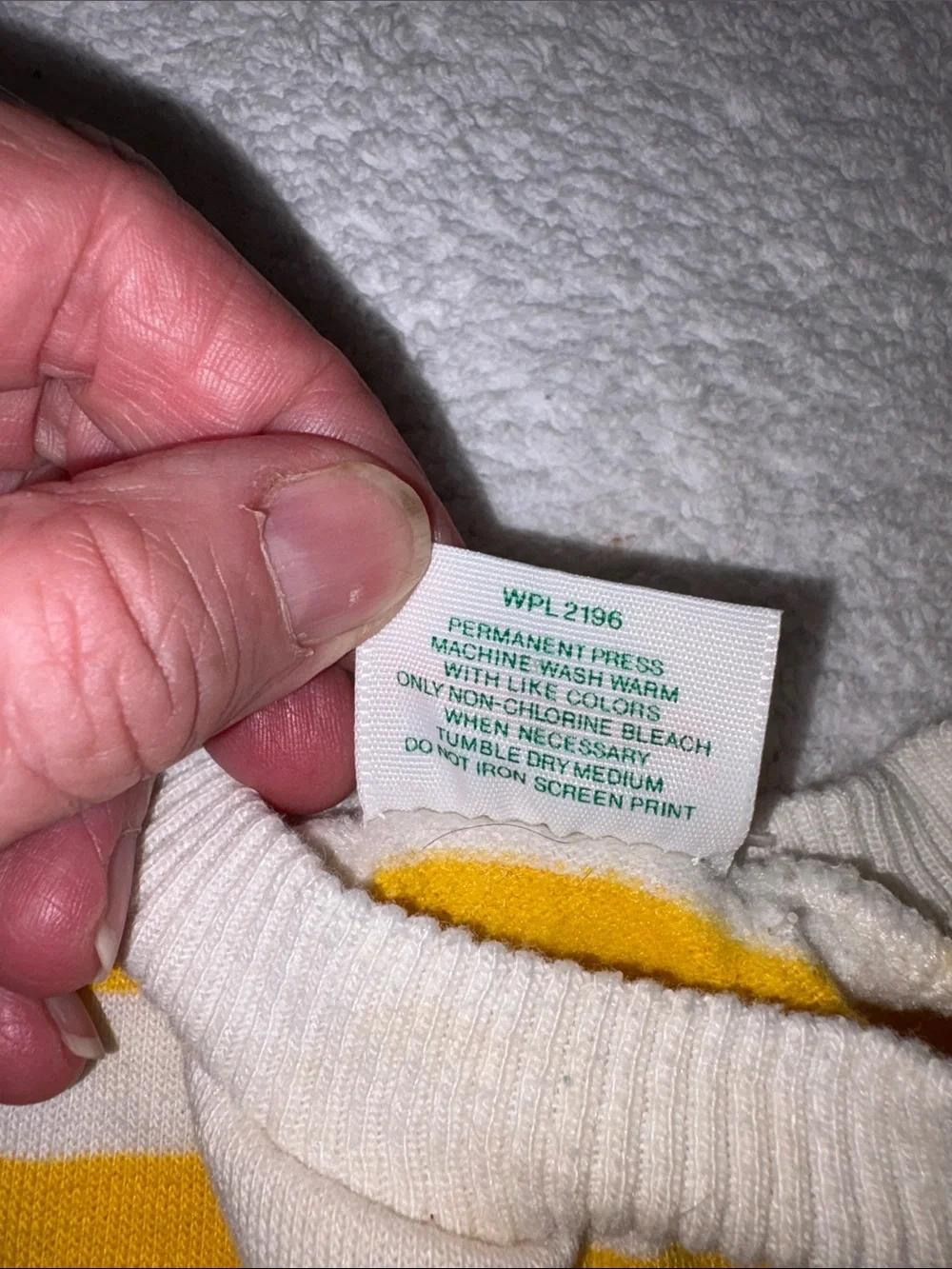 healthtex Yellow & White Striped Sweatshirt with Road Sign Patches vintage 12m
